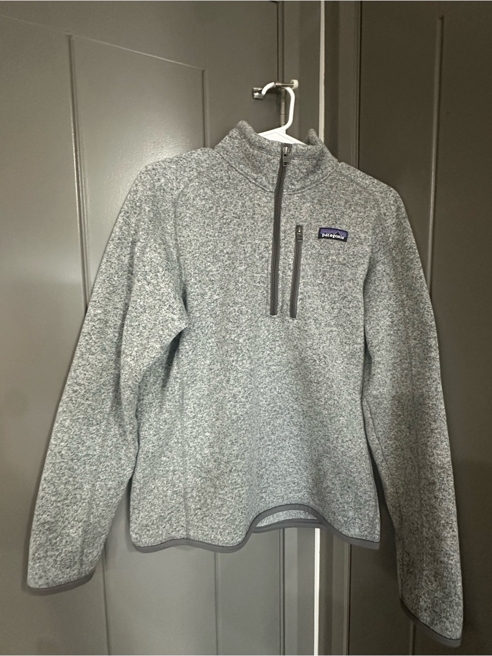 Patagonia Heather Gray Half-Zip Cowl Neck Fleece Pullover
